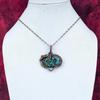 Copper Chrysocolla Gemstone Pendant Handmade Jewelry Copper Wire Wrapped Pendant