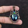 Titanium Druzy Pendant Copper Wire Wrapped Pendant Handmade Copper Jewelry Natural Gemstone Pendant Wonderful Wire Wrap Jewelry Gift For Him