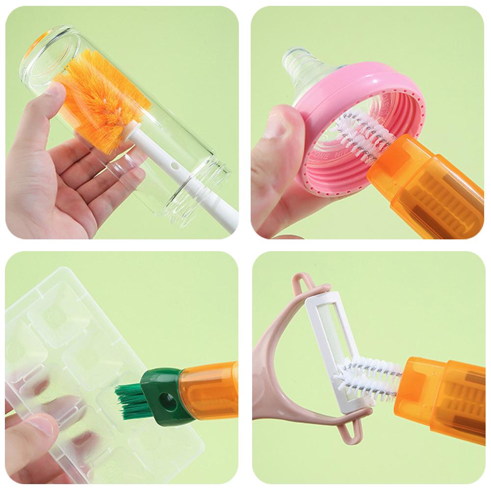 Щетка для мытья бутылочек 5 в 1, многофункциональная щетка для мытья детских сосок, стеклянных стаканчиков, домашний инструмент для очистки теплоизоляционных стаканчиков