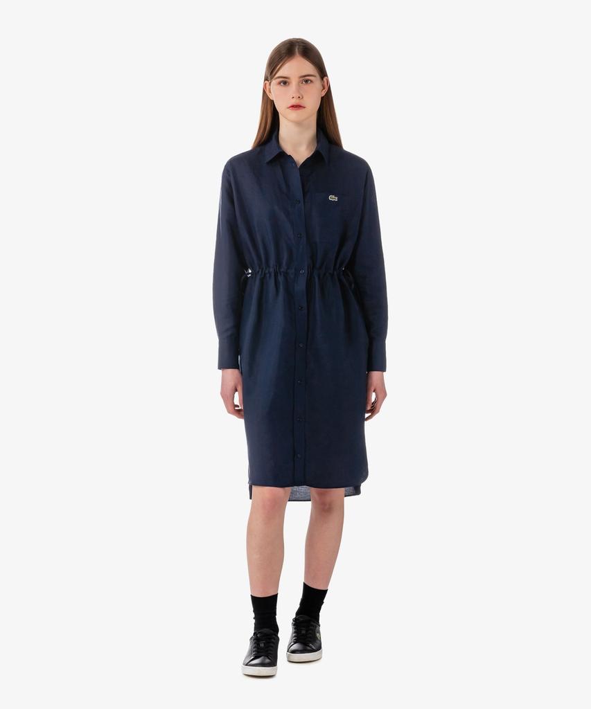 LACOSTE Женское платье-рубашка с длинным рукавом из смесовой льняной ткани Ef8271-56G 166