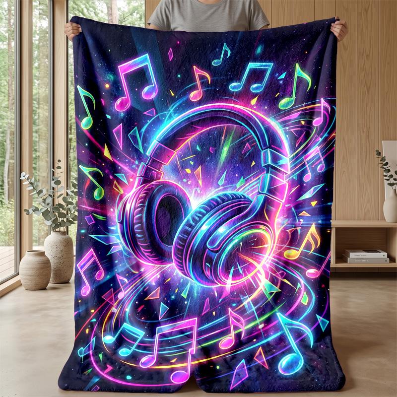 Neon Lights Party Theme blanket Lightweight Warm Flannel Blanket Decorative Throw Blanket for Home Decoration