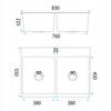 Joel Double Bowl Brushed Copper Inset Sink 55 X 83
