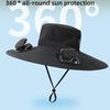 Мужская шляпа от солнца, широкополая шляпа для активного отдыха с вентилятором двойного действия, охлаждающая технология, походная шляпа для велоспорта, рыбалки