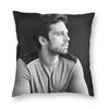 Sebastian Stan Black White Square Pillowcase Polyester Linen Velvet Creative Zip Decorative Pillow Case Sofa Cushion Case