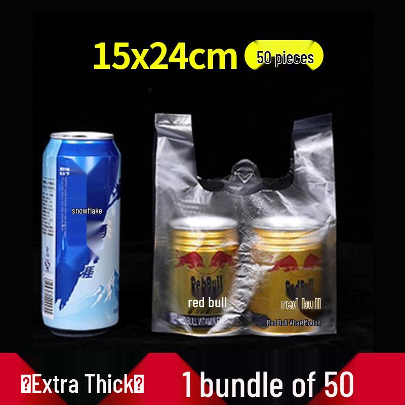 Прозрачный белый пластиковый пакет-майка для упаковки продуктов и фруктов - Одноразовый и удобный для использования на вынос и в супермаркете