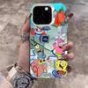 Мультяшный Милый S-Губка Боб Аниме Чехол для Телефона Для IPhone 17 16 15 14 11 12 13 Pro Max Pro Plus Цветной Серебристый Чехол