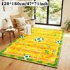 Soccer Field Area Rug Football Game Star Print Non‑Slip Washable Soft Carpet Kids Playroom Bedroom Living Room Home Decor