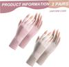 2 pairs, sunscreen manicure gloves, women's summer thin breathable outdoor bicycle driving, ice silk gloves, pink + skin tone