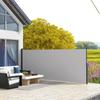 Retractable Side Awning, Outdoor Privacy Screen for Garden, Hot Tub, Balcony, Terrace, Pool, 400 x 180cm, Light Grey