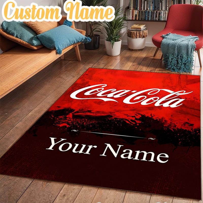 Custom Name Cola Classic Beverage Rug Office Rug Chair Mat Non Slip Carpet Rugs for Bedrooms Dining Room Living Room Home Decor gifts