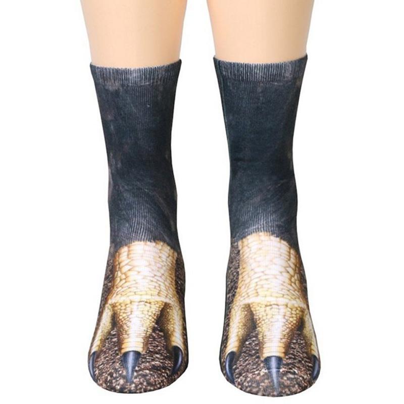 Unisex Adult Children 3D Print Animal Foot Hoof Paw Print Sock Novelty Crew Socks Tube Mid Stockings