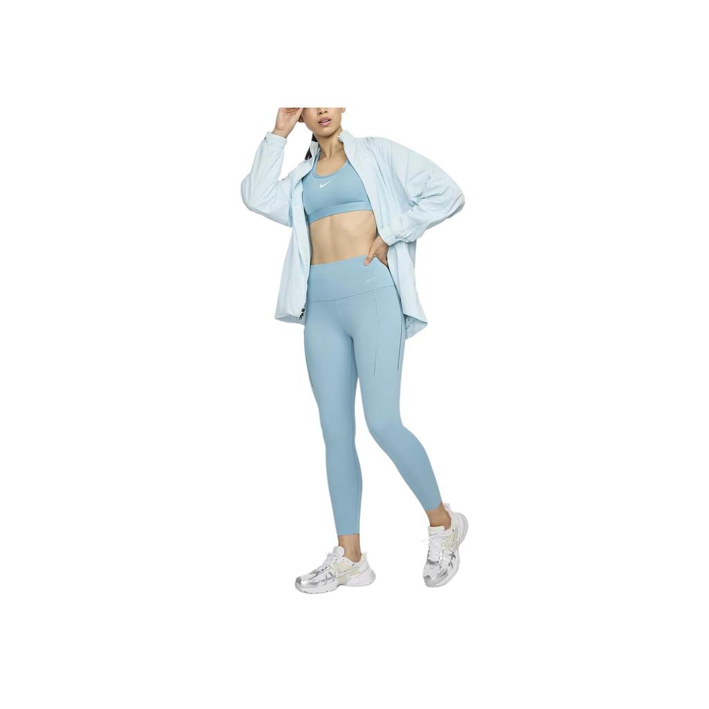 Nike Универсальные дышащие быстросохнущие леггинсы с высокой талией и карманами Nine-Point, обтягивающие спортивные леггинсы для женщин, цвет деним-синий DQ5898-464