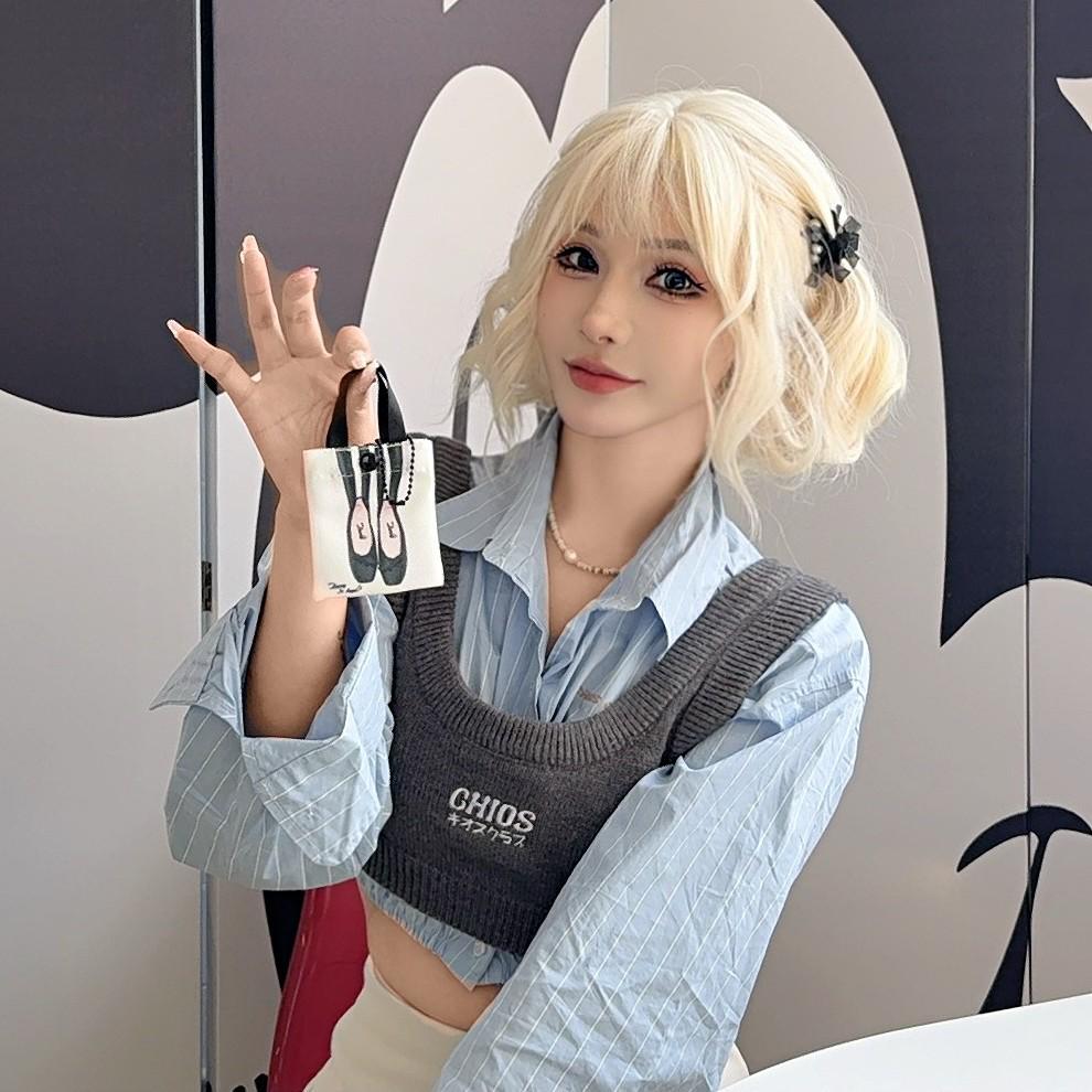 Мини-холщовая сумка для хранения наушников и мелких предметов в балетном стиле с подвеской