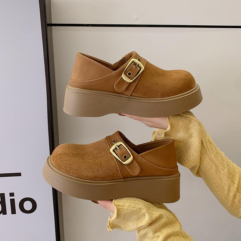 2025 Hot Selling High-quality Fashionable and Versatile Thick Bottom Flats Autumn Winter Casual Versatile Retro Women's Shoes