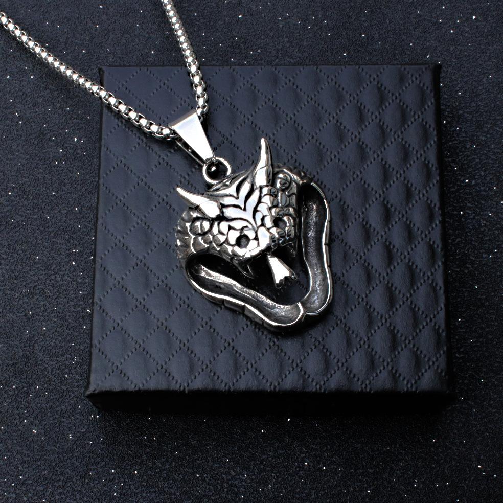 Подвеска из титановой стали, винтажная мужская подвеска в виде кобры, ожерелье из нержавеющей стали в виде животного-змеи