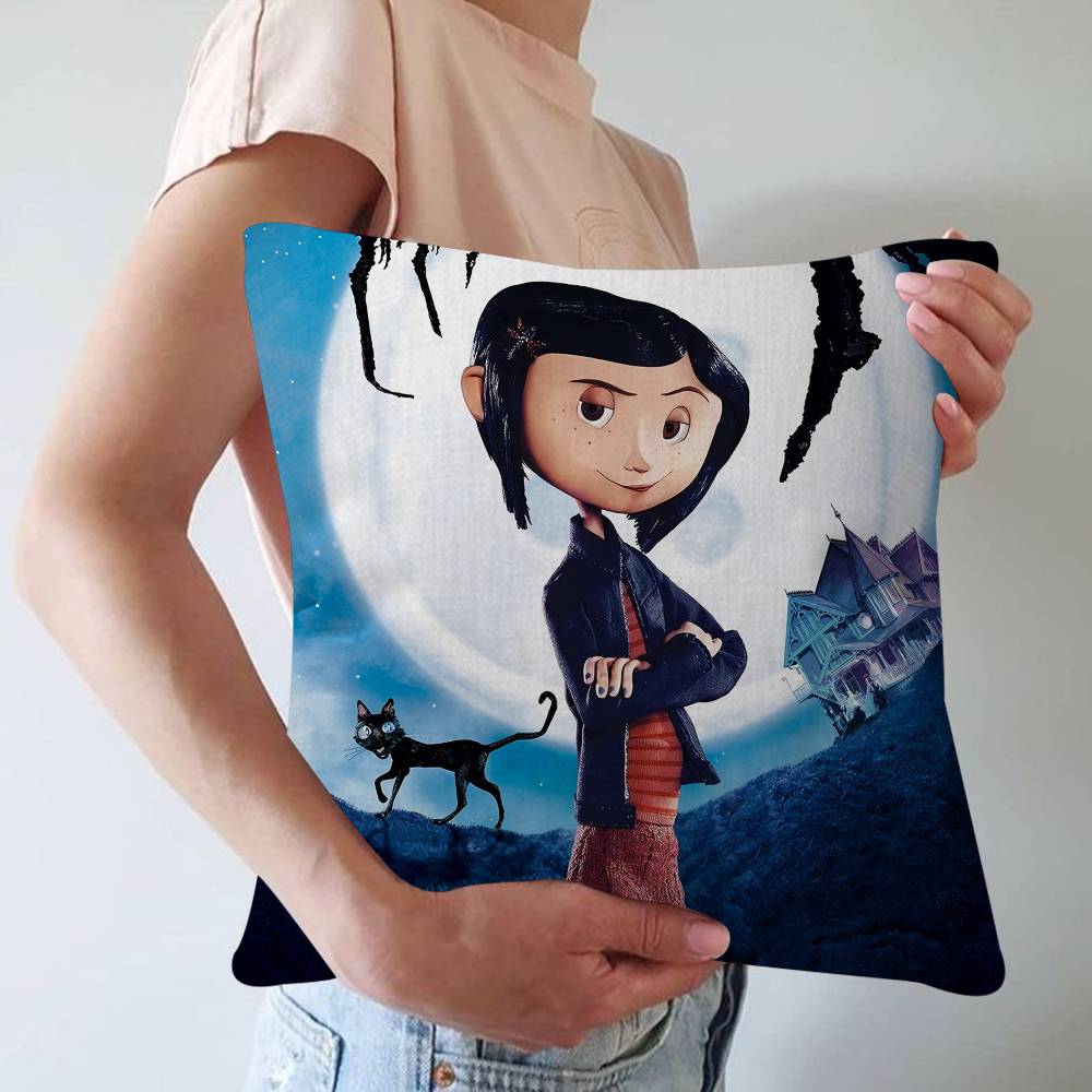 5D Anime C-Coraline Cushion Cover Inches Farmhouse Decor Home Throw Pillow Covers For Couch Decorations