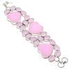 Браслет ручной работы из серебра 925 пробы с розовым халцедоном 7-8 дюймов E8v40