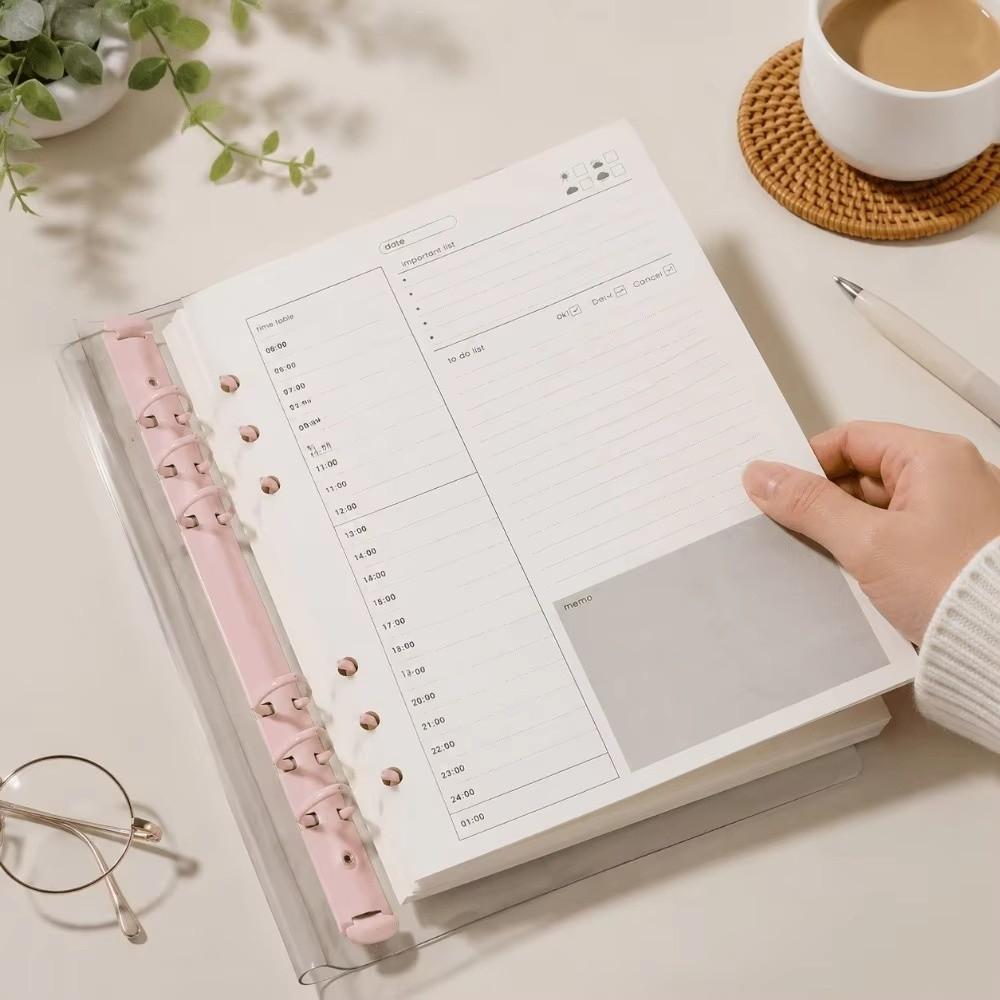 A5 Timeline Daily Planner 80 Sheets Agenda Pages Loose Leaf Refills Pages Financial Ledger Budget