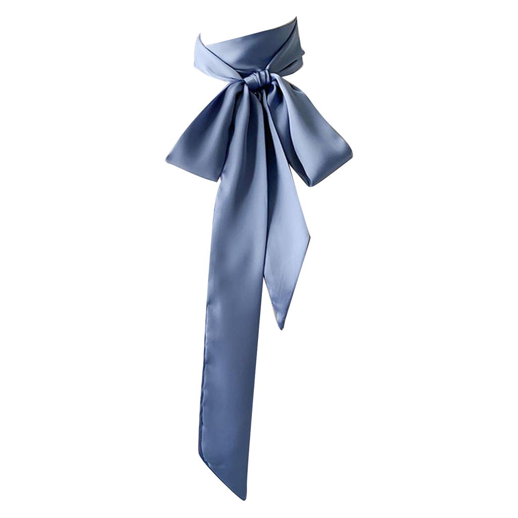Long Ribbon Silk Scarf Elegant Hand Tied Neck Scarf Elegant Hair Scarf Women Dinner Party Hairband Fashion Hair Decors