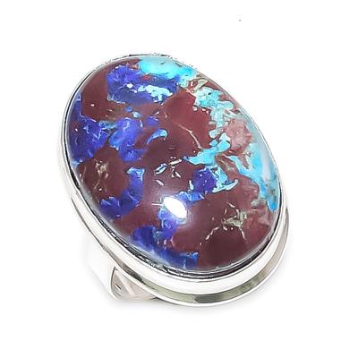 Кольцо из серебра 925 пробы с синим триплетным опалом, размер 9,5