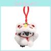 Penguin Plush Toy With Lion Dance Hanging Decor For New Year Celebrations