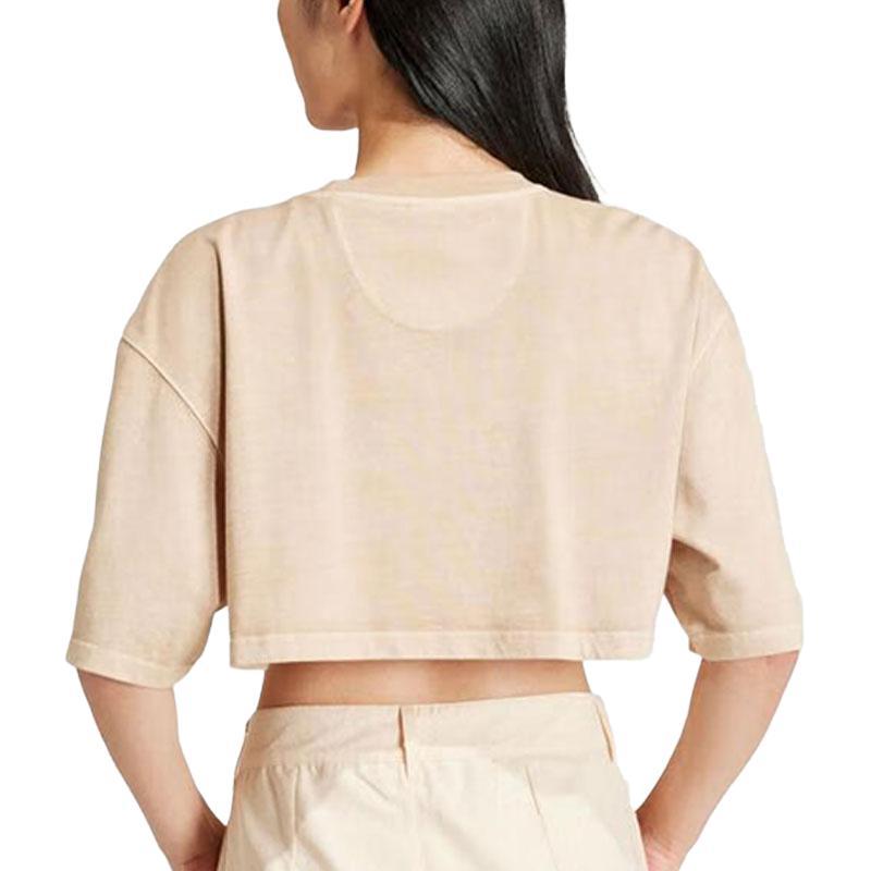 Adidas Originals ESSENTIALS+CROPPED TEE T Shirt Women's Brown IR5997