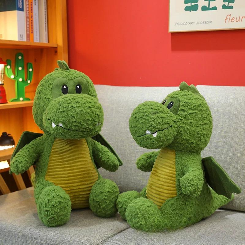 Latest Green Simulation Dinosaur Animals Soft Stuffed Plush Toys Hobbies Delicate Kawaii Great Birthday Presents Friends or Kids