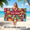 Dinosaur Theme Quick Dry Beach Towel Custom Name Text Print Large Sand Resistant Towel Beach Vacation