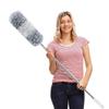 DELUX Microfiber Feather Duster Extendable Cobweb Duster with 100 Inches Extra Long Bendable Head Hat for Cleaning Ceiling High Furniture Cars Pole, &