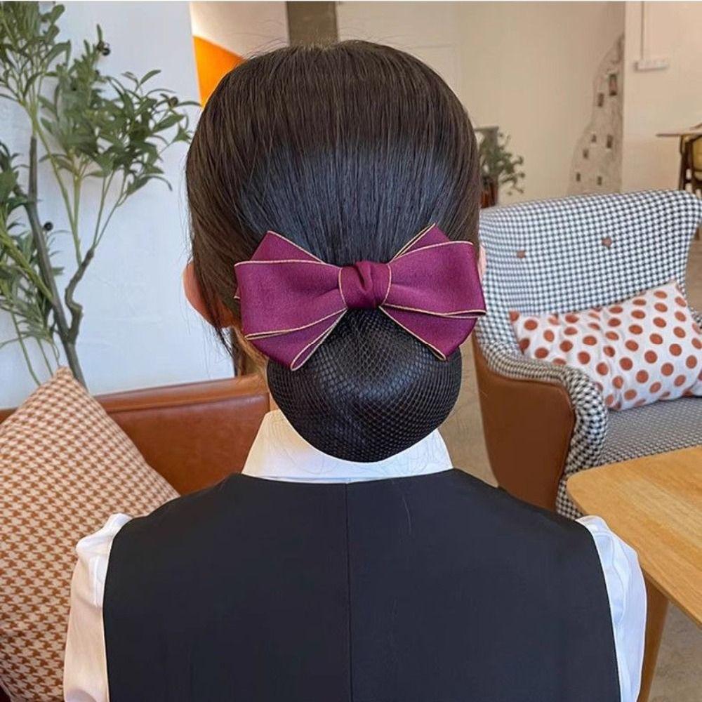 Ribbon Bowknot Spring Clip Headwear Nurse Hair Clip Fashion Hair Net Cover Office