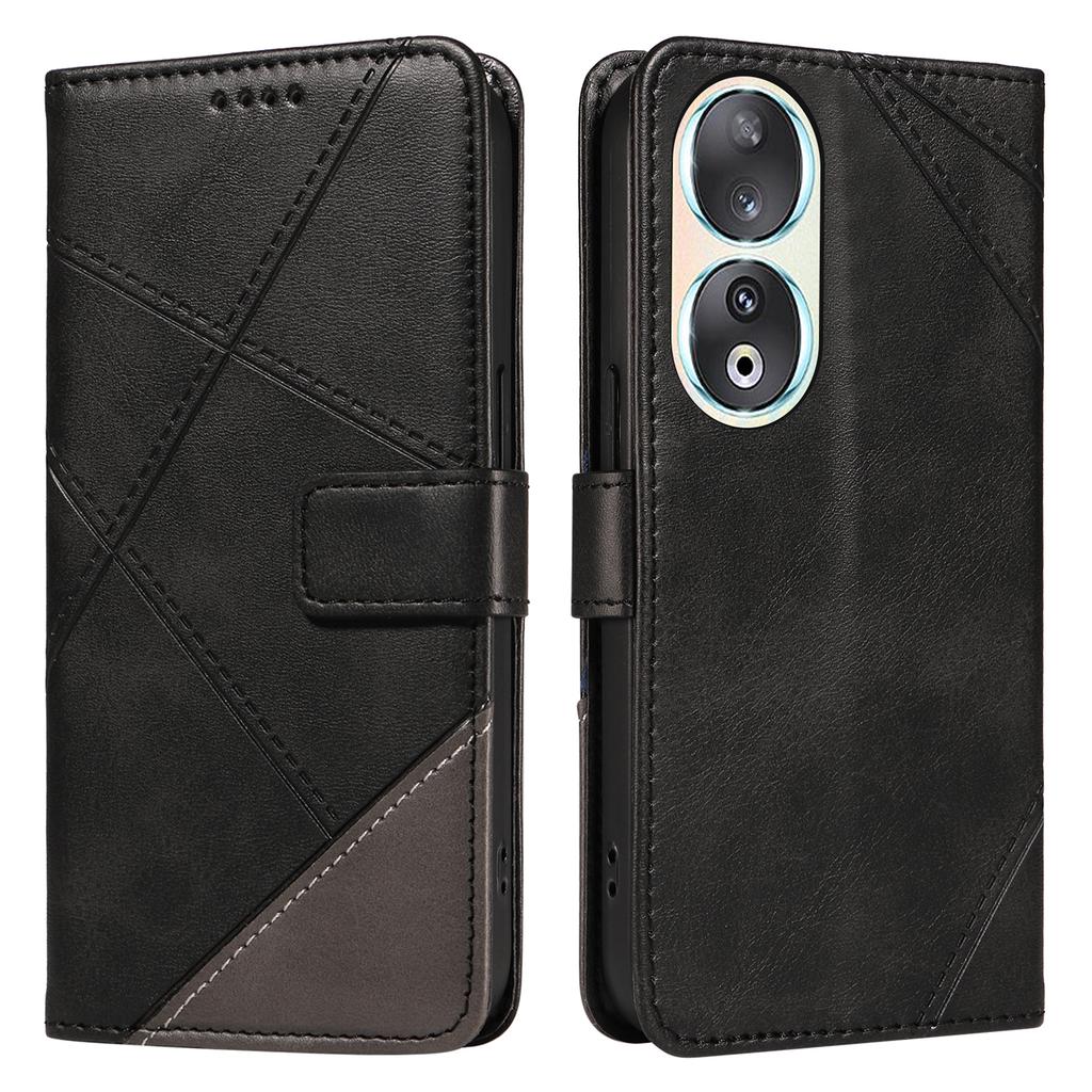 Для Honor 90 Чехол Кошелек Геометрическая Линия Кожаный Чехол для Телефона Книжка Складная Подставка