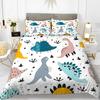 3D Small Dinosaur Cartoon Cute Simple Bedding Set Couple King Single Size For Kids Children Polyester Quilt Cover Pillow Case