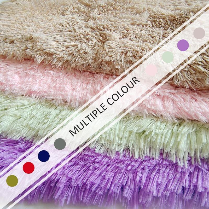 Плюшевый ковер в скандинавском стиле для гостиной, многоцветный, розовый, белый, пушистый коврик для спальни, мягкий ковер с длинным ворсом для детей