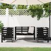 VidaXL Salon de Jardin 3 pcs, Sièges de Patio, Ensemble de Meubles, Mobilier de Terrasse Arrière-cour Extérieur, Noir Bois 825146