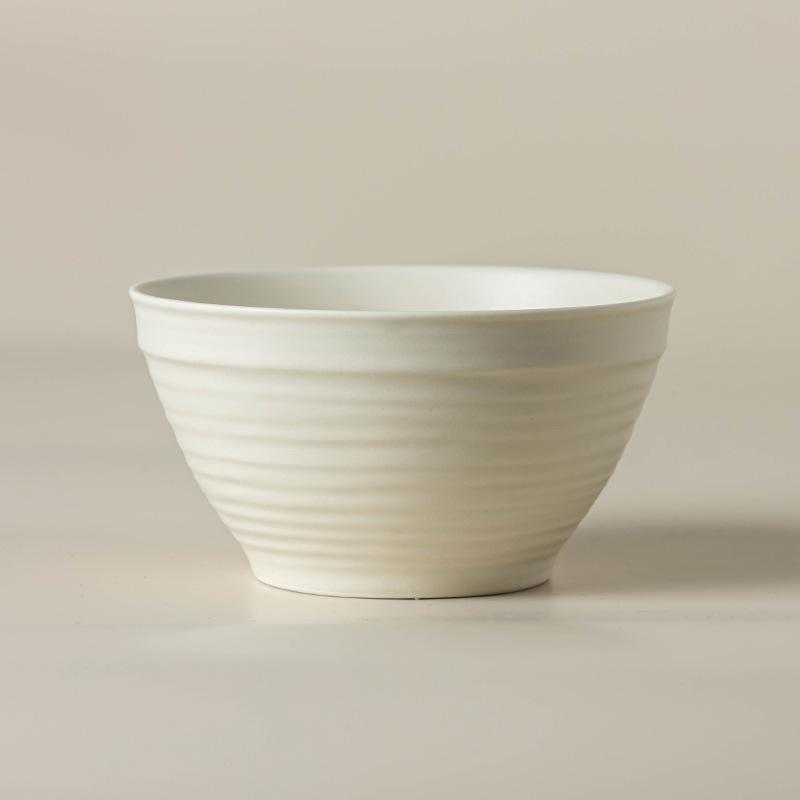Simple And Versatile Rice Bowl Household One-Person Rice Bowl Drinking Soup Bowl Solid Color Ceramic Small Bowl Round Tableware Noodle Bowl
