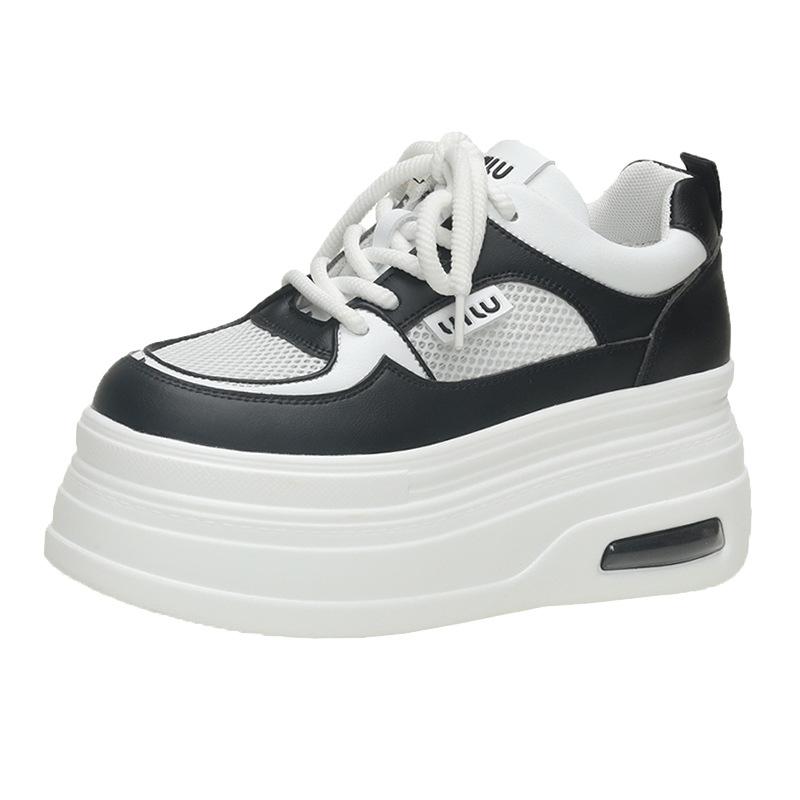 2025 новые весенние туфли на толстой подошве с увеличением роста, женская спортивная обувь для небольшого роста, универсальная и популярная женская обувь