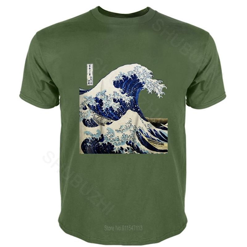 Kanagawa Japanese The Great Wave summer O-neck T Shirt Vintage Graphic shubuzhi brand men cotton t-shirt drop shipping