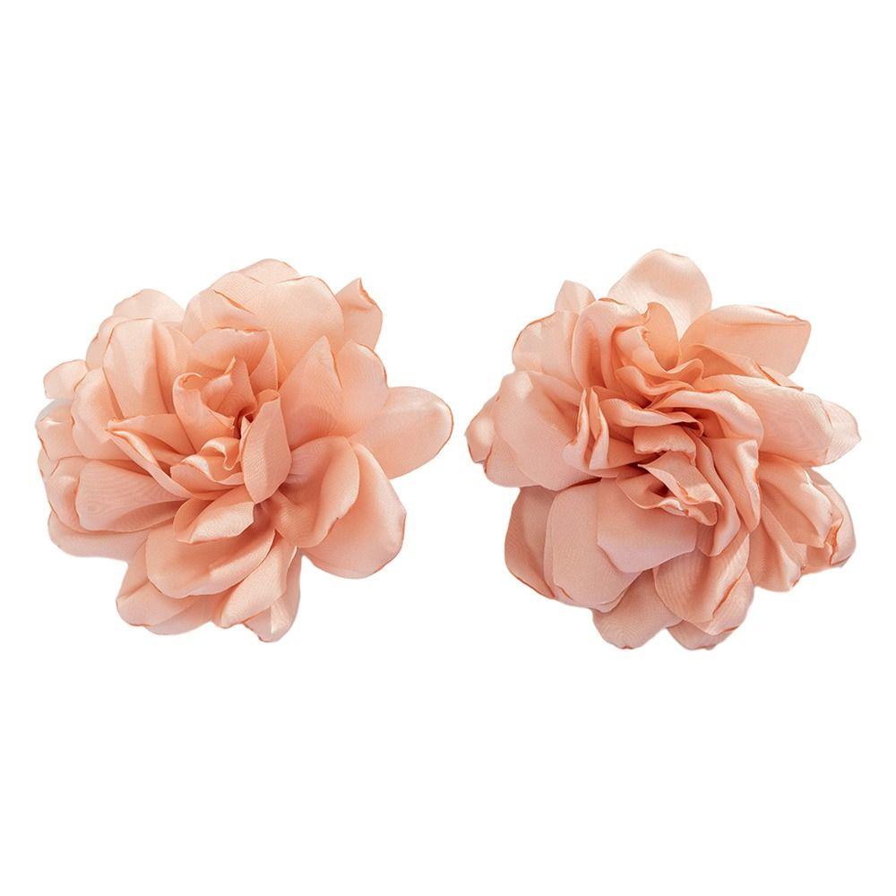 Fabric Big Flower Ear Stud Luxury Design Floral Eardrop Gifts Exaggerated Earrings Women Girls