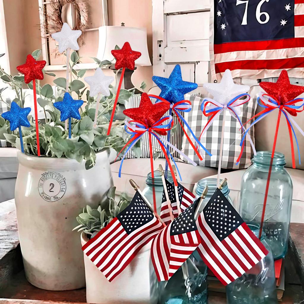 Day Independence Star Shape Fairy Stick Hanging Decorations Event Props Party