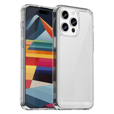 Чехол WANLONFENG MF2 Series для iPhone 15 Pro, прозрачный акриловый чехол для телефона из ТПУ с 2-мя закаленными стеклянными пленками