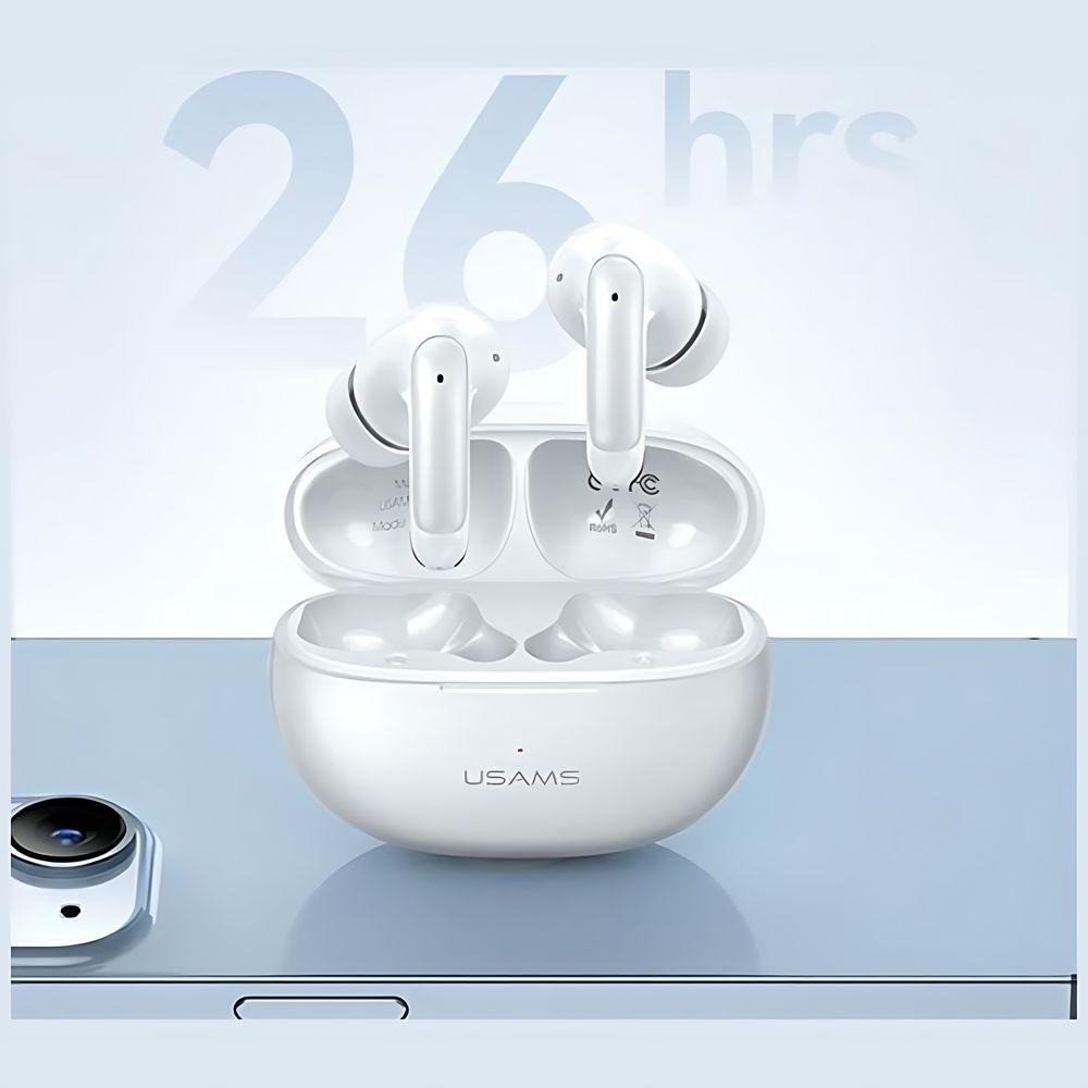 Usams Słuchawki Bluetooth 5.3 Twsx-Don Series Dual Mic Enc Bezprzewodowe Biały/White Bhuxd02 (Usams-Xd18)