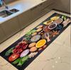 Коврик для кухни на тему кулинарии Современный кухонный нож Резка лука Напольный коврик Нескользящий Черный коврик-дорожка Стильный кухонный декор Подарок для любителей еды