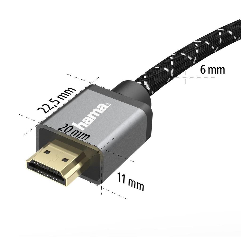 Hama Germany Ultra High Speed Plug M HDMI™ Cable, Certified, - Plug, 8K, Alu, 1.0