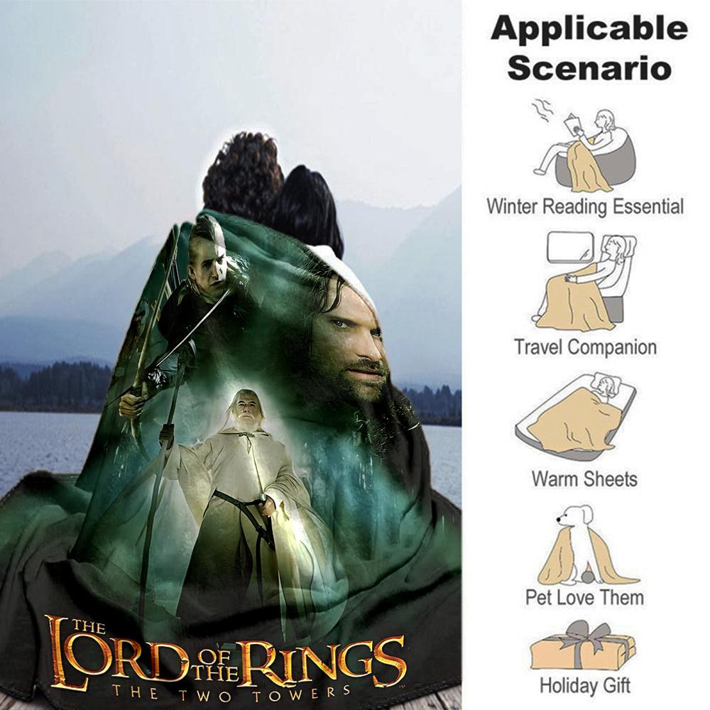 1pc Lord of the Rings Two Towers Flannel Blanket Soft Warm Throw for Home, Office, Travel, All-Season Cozy Bedding GiftL1182