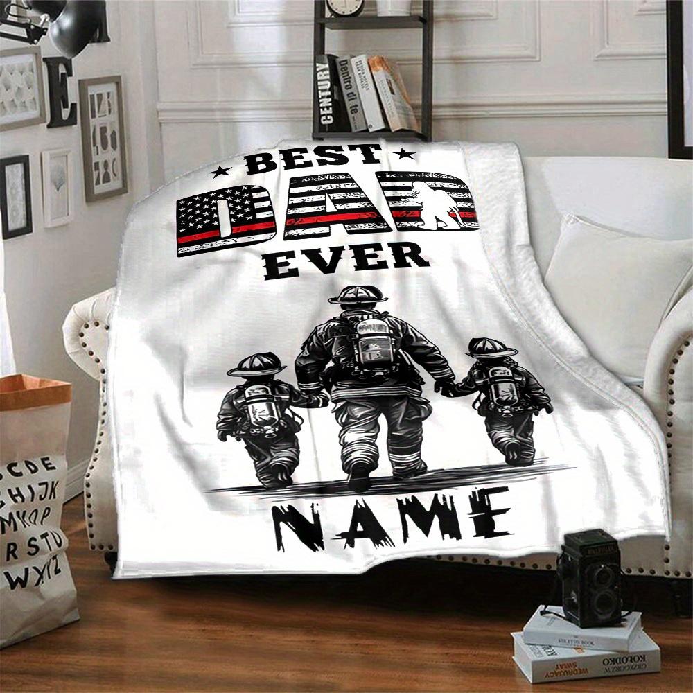 Best Dad Ever Home Customize Your Name Blankets Comfortable Soft Lightweight Allseason Multipurpose Blanket For Picnics Sofas Offices Beds Living