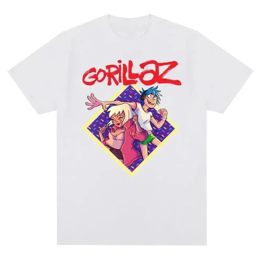 Музыкальная группа Gorillazs Футболка с принтом в стиле панк-рок 90-х Повседневная мода Футболка с коротким рукавом больших размеров Унисекс Графические футболки