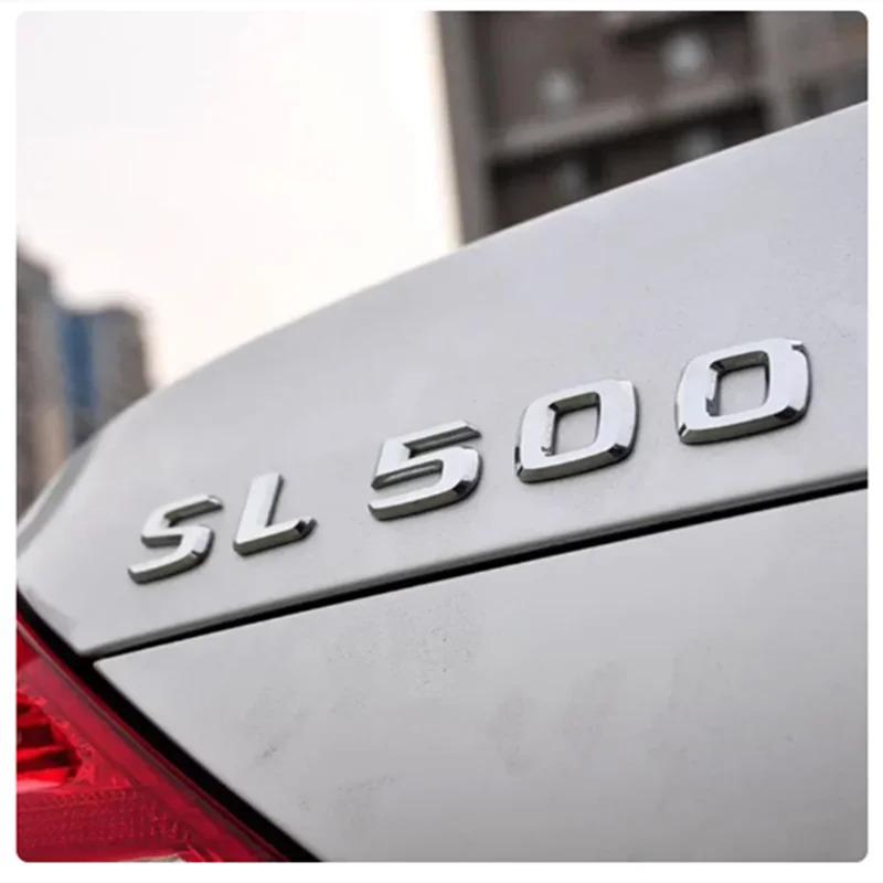 Car Tail Box Stickers Badge for Mercedes Benz SL63 SL65 SL300 SL320 SL350 SL500 SL550 SL600 ABS Rear Trunk Decal Emblem PQ7