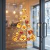 Golden Snowflake Christmas Tree Window Sticker Star Bow Static Cling Sticker  Party