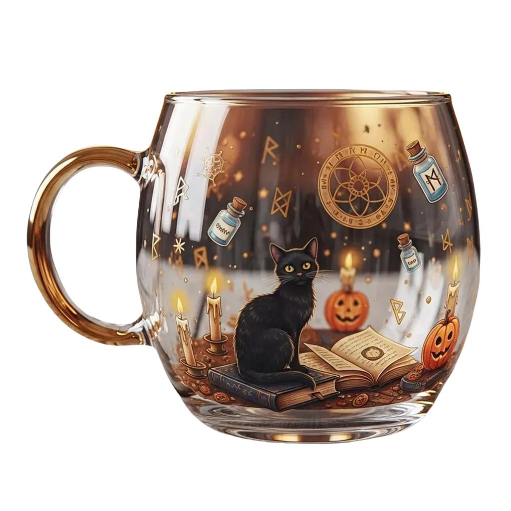 Halloween Themed Painted Glass Cup For Dining Parties Dishwasher Safe 200ml Capacity Painted Glassware