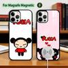 Чехол для телефона Pucca C-Cartoon Garu для iPhone17,16,15,14,13,12,11 Plus,Pro Магнитный Для Magsafe Беспроводной Зарядки